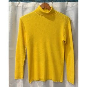 Pendleton 100% Virgin Wool Women's 40 Cowl Neck Pullover Yellow Sweater